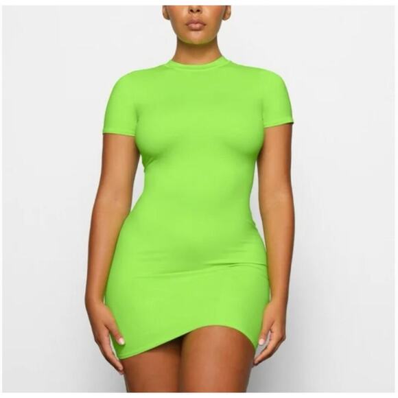 New with Tags Skims Recycled Swim Dress Neon Green Size L - Picture 2 of 14